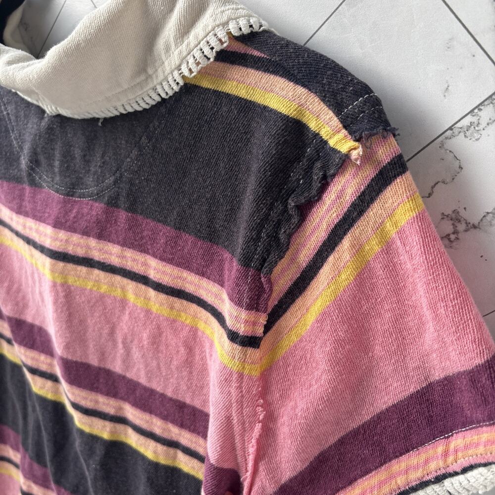 We The Free Sallie Cardi Shirt Top Striped Boxy Cropped Buttondown M Free People - Picture 12 of 16